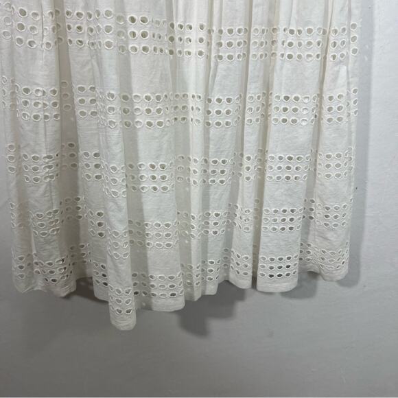 J. Crew White Eyelet Spaghetti Strap Classic Dress Size 6 NWT - Picture 6 of 12